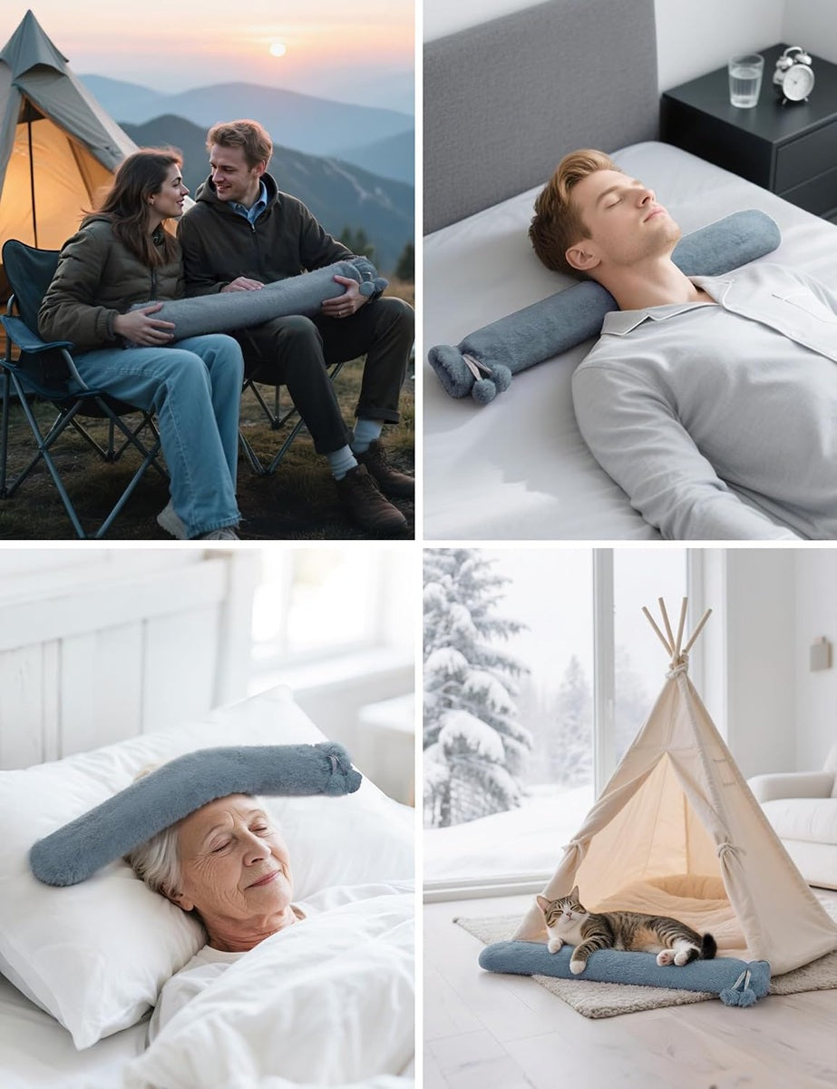 HOMEALEXA termofor cu apă din cauciuc 2 litri + husă moale 72 cm