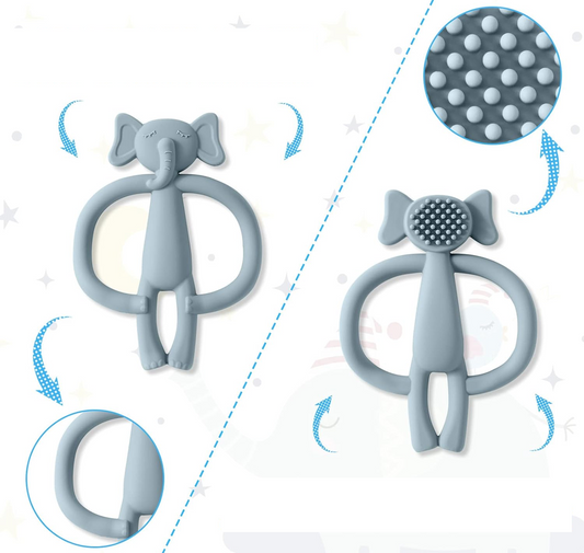 VICLOON massaggiagengive in silicone 3m+ ELEFANTI 2 pezzi