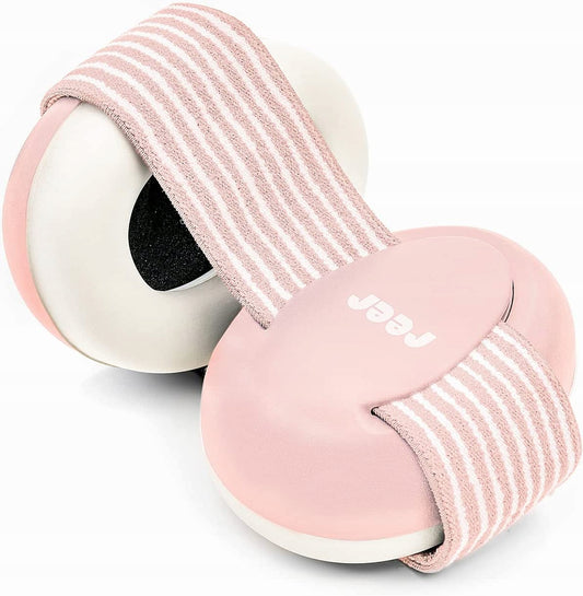 REER SilentGuard SŁUCHAWKI OCHRONNE 12m+, 29db różowo-szare dla dziecka, regulowane na rzepy Velcro