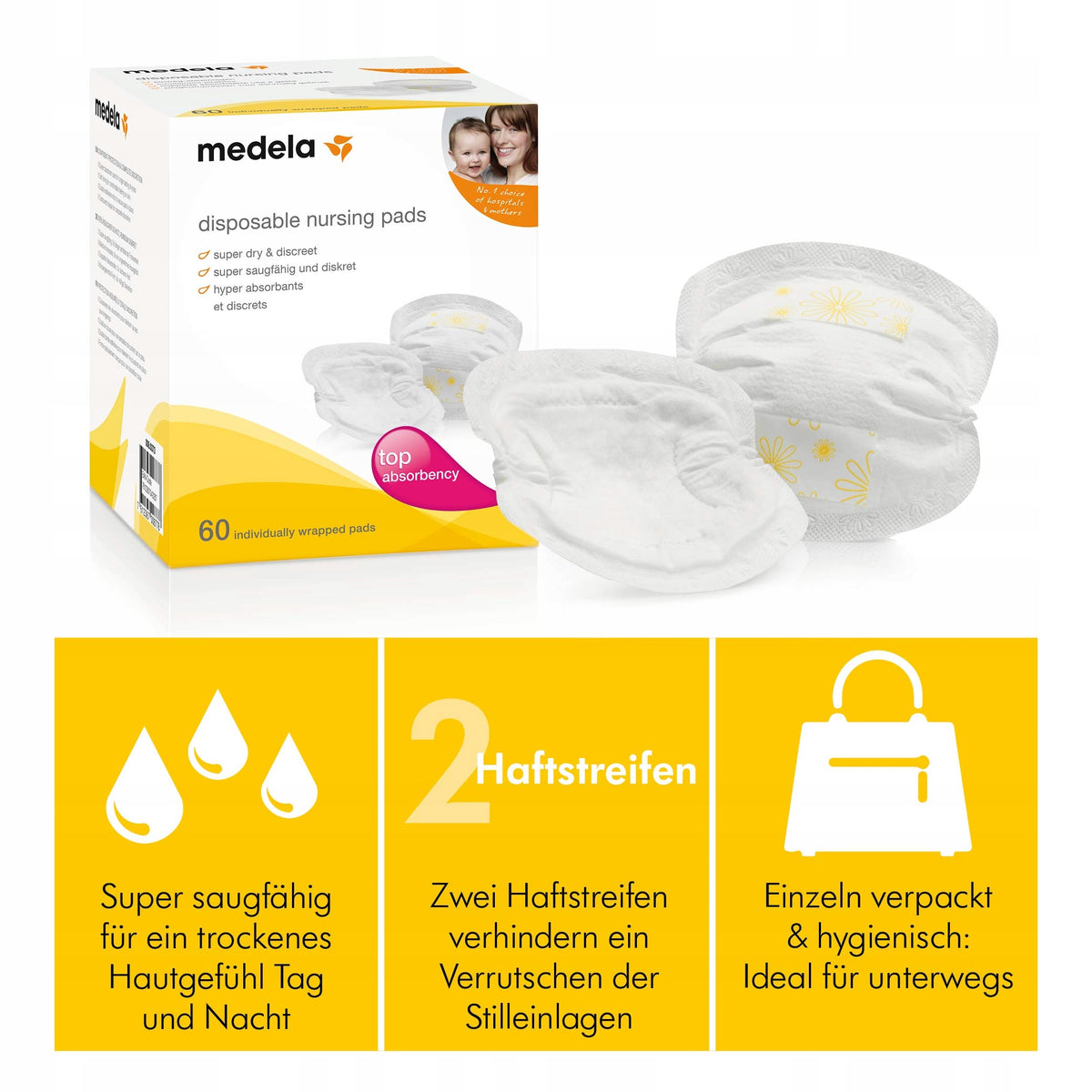 MEDELA Safe&Dry discos absorbentes para lactancia x60 SUPER