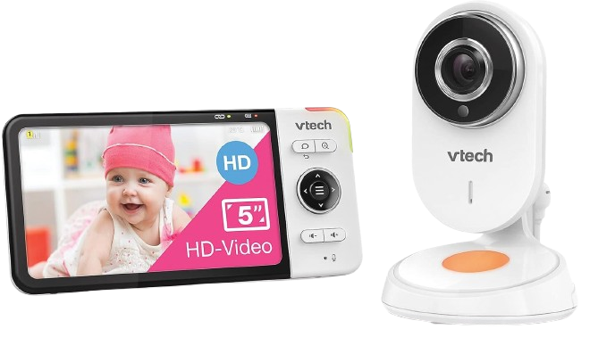 VTECH BM818 HD baby monitor con telecamera grandangolare e schermo LCD da 5"