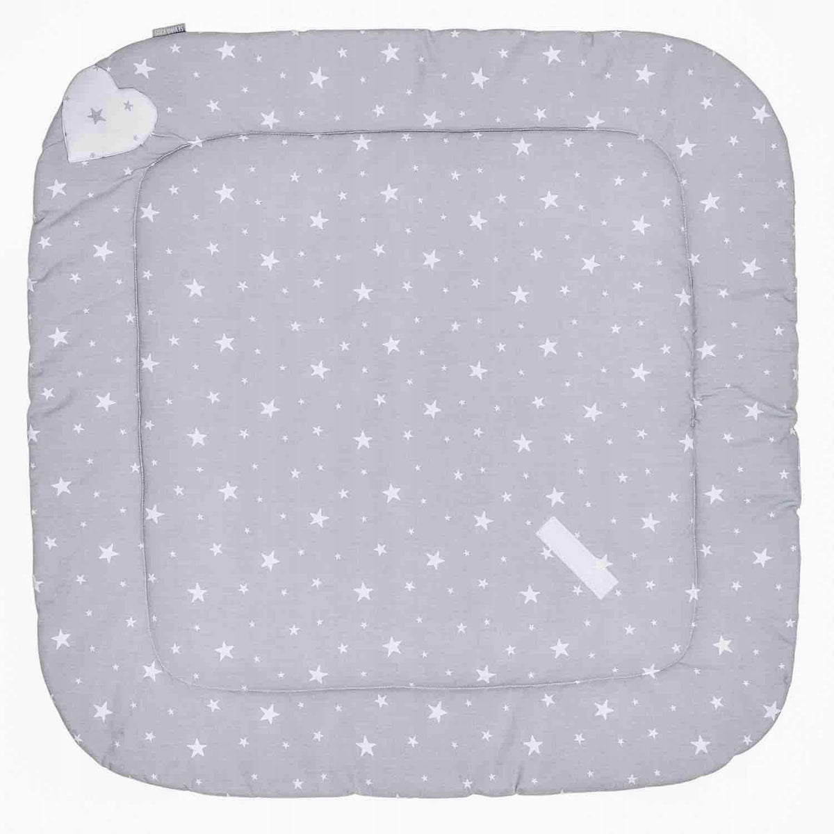 SEVIRA KIDS rożek becik 80 x 80 cm dwustronny szaro-biały w gwiazdki, miękki becik dla dziecka