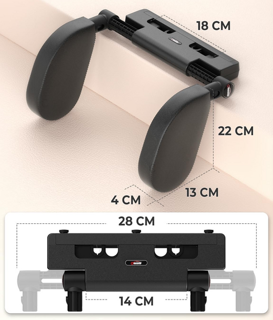 OASSER poggiatesta auto 14-28 cm regolazione 180°