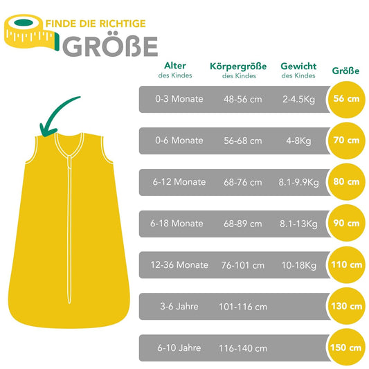 SCHLUMMERSACK Schlafsack 1TOG 150 6-10JAHRE