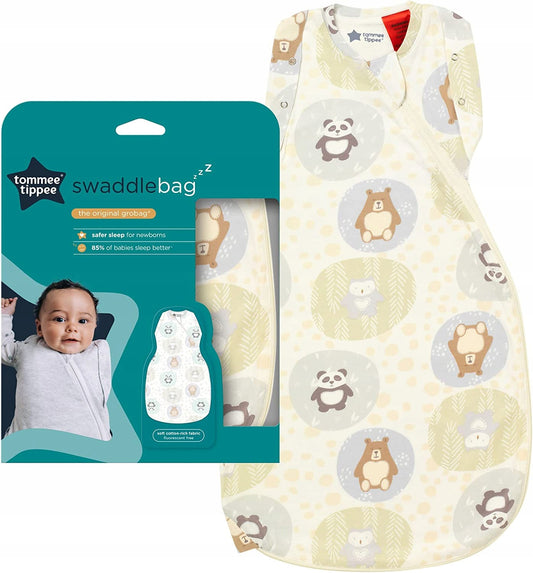 TOMMEE TIPPEE śpiworek letni 1TOG 3-6m 62-68cm, bawełniany otulacz do spania z motywem zwierzątek