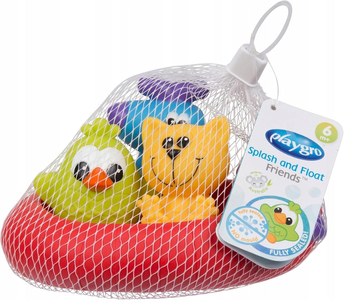 PLAYGRO Splash and Float juguetes de baño de goma para bebés 6 m+ 4 unidades