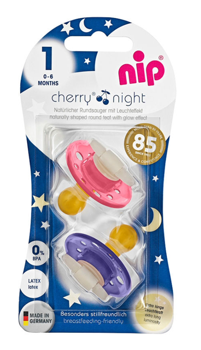 CHERRY NIGHT chupete calmante x2 0-6 meses