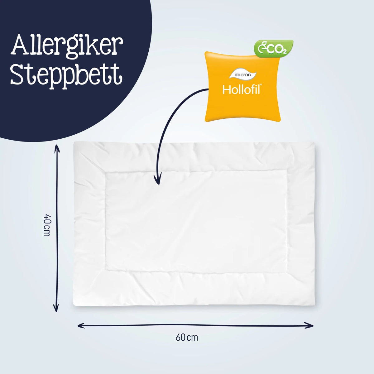 Julius Zöllner Hygiena children's pillow, white, 40x60 cm