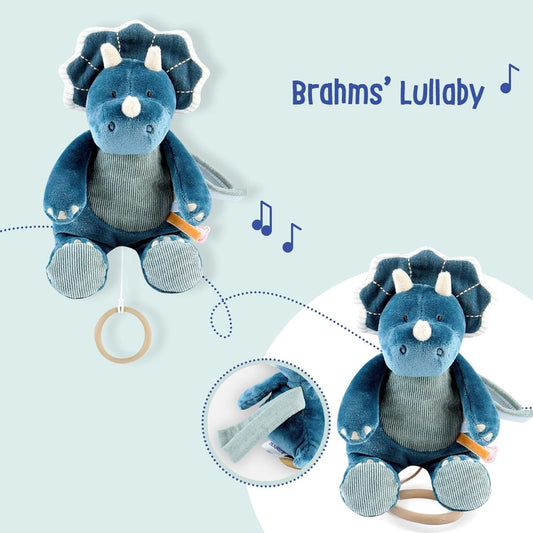 NOUKIE'S przytulanka z pozytywką "Kołysanka Brahms'a" TRICERATOPS 20 cm – zdjęcie produktu 2