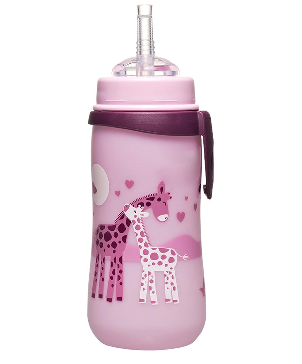 NIP Straw Cup drinkbeker met rietje 330 ml 12 m+ GIRAFFEN