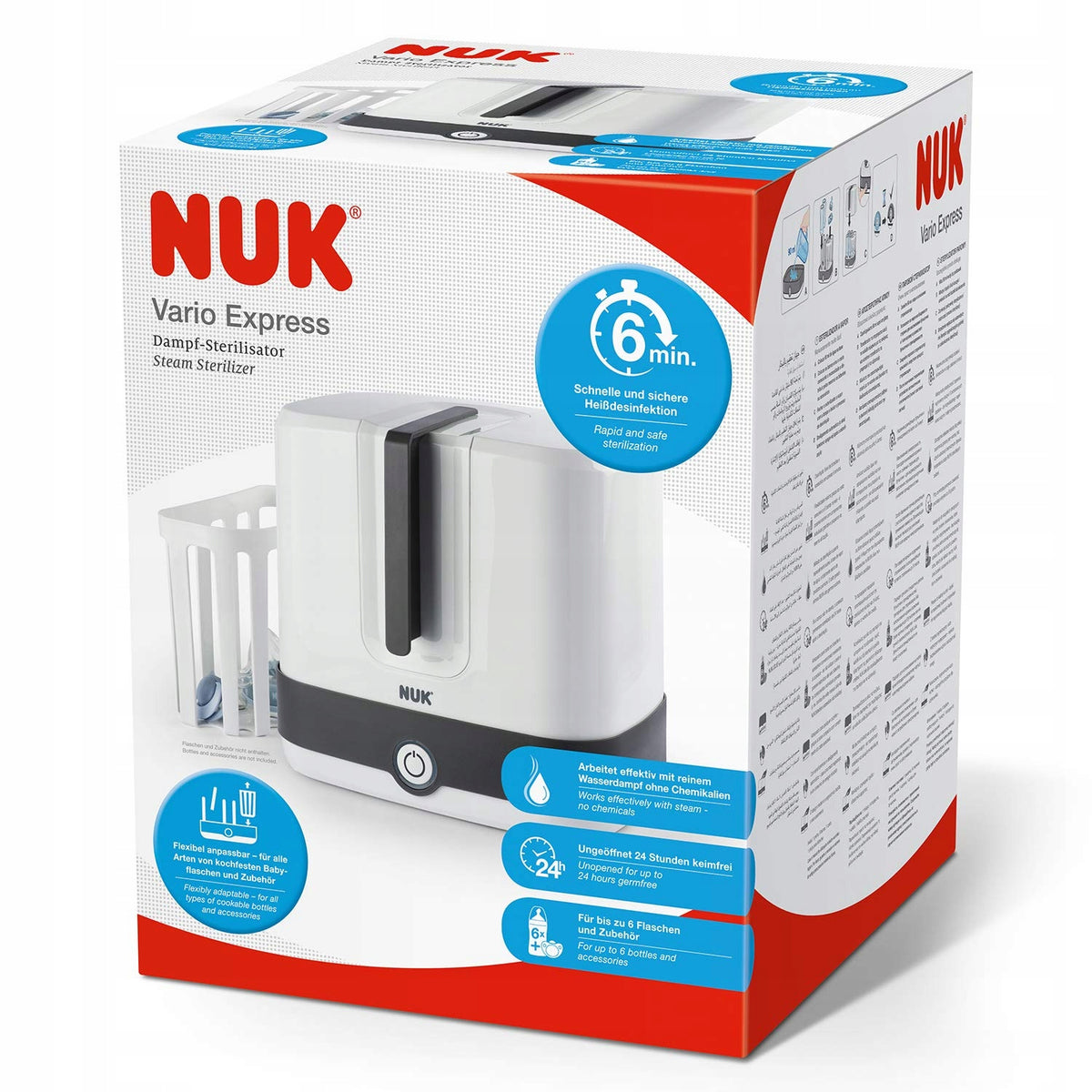 NUK Vario Express αποστειρωτής ατμού 6 λεπτών 2