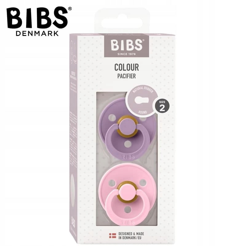 BIBS COLOUR chupetes calmantes 2 pack de caucho para 6 meses+