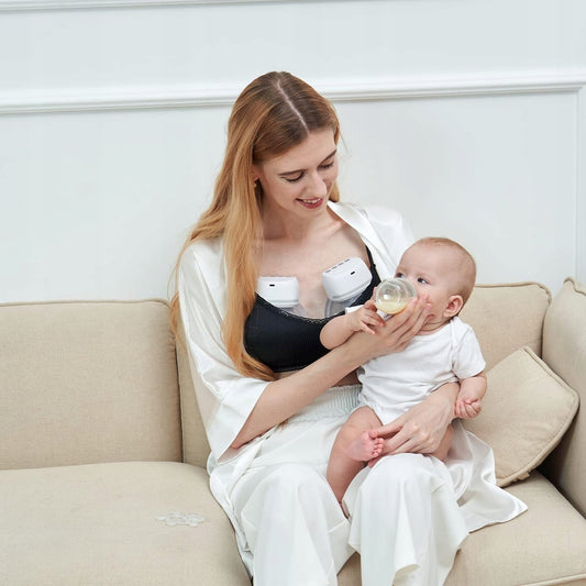 BELLABABY laktator elektryczny muszlowy bezprzewodowy, mama karmi dziecko wygodnie w domu