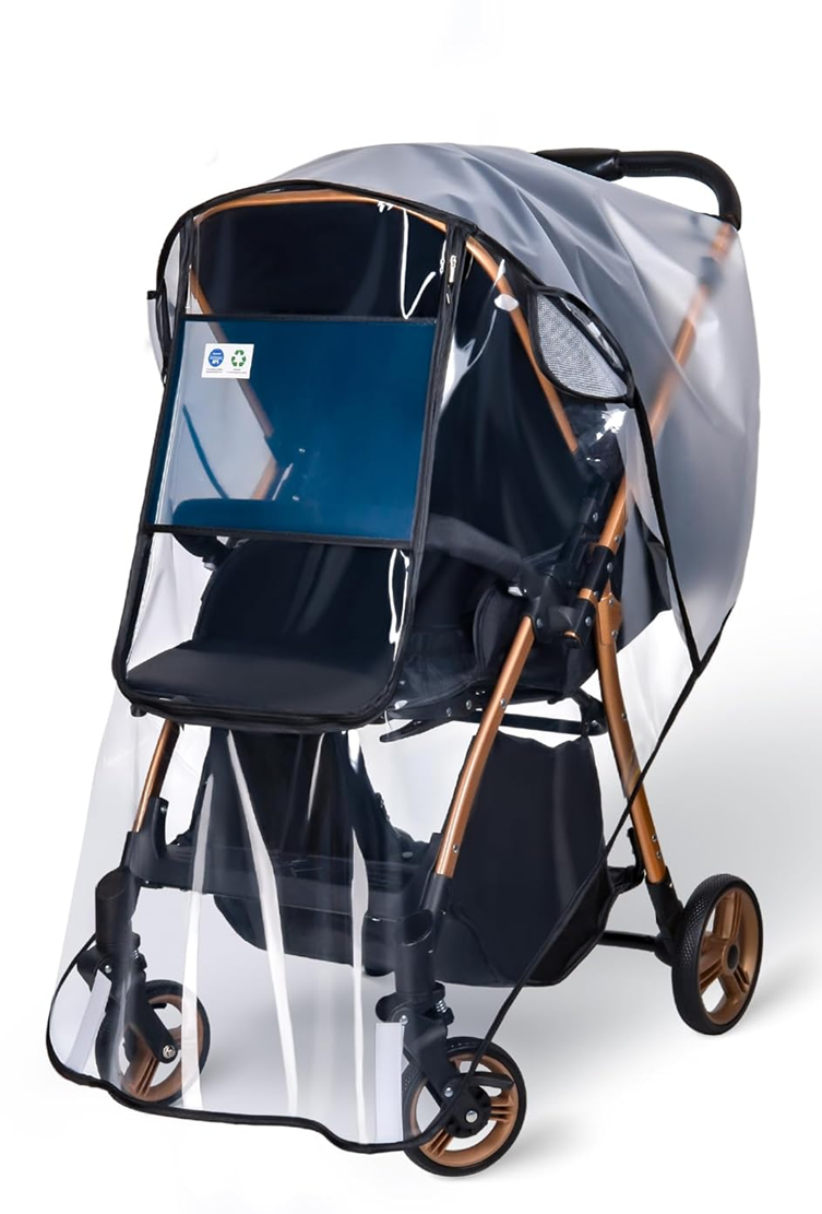 BEMECE universele regenhoes voor kinderwagens met raam