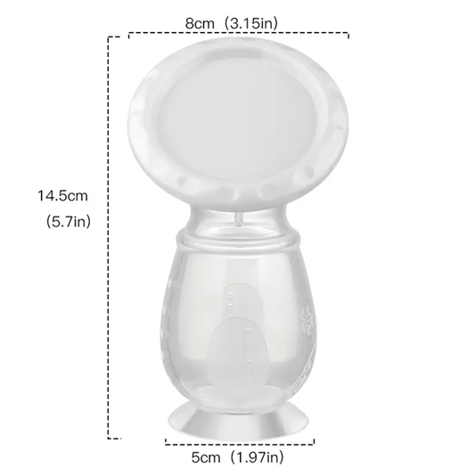 KOLEKTOR silikonowy do zbierania pokarmu 90ml, przezroczysty, 14,5 cm wysokości, 8 cm szerokości