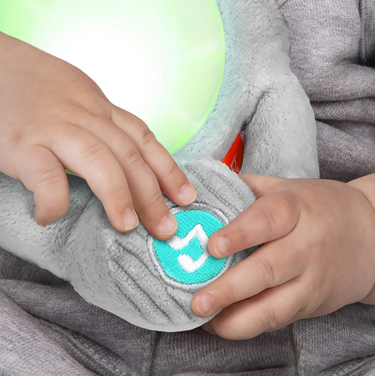 BRIGHT STARTS Huge-a-bye-Baby elefante interattivo con musica e luci 20 cm
