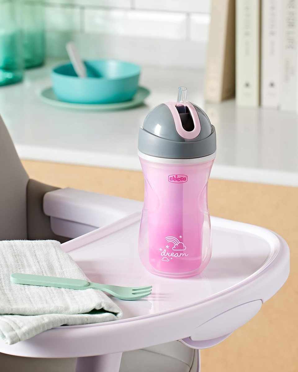 CHICCO Sport Cup ποτήρι με καλαμάκι κατά του σταξίματος 266 ml 14 m+