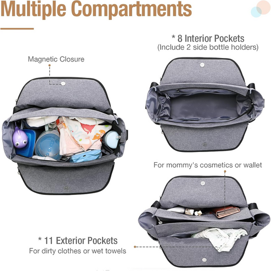 LEKEBABY borsa per passeggino + materassino fasciatoio