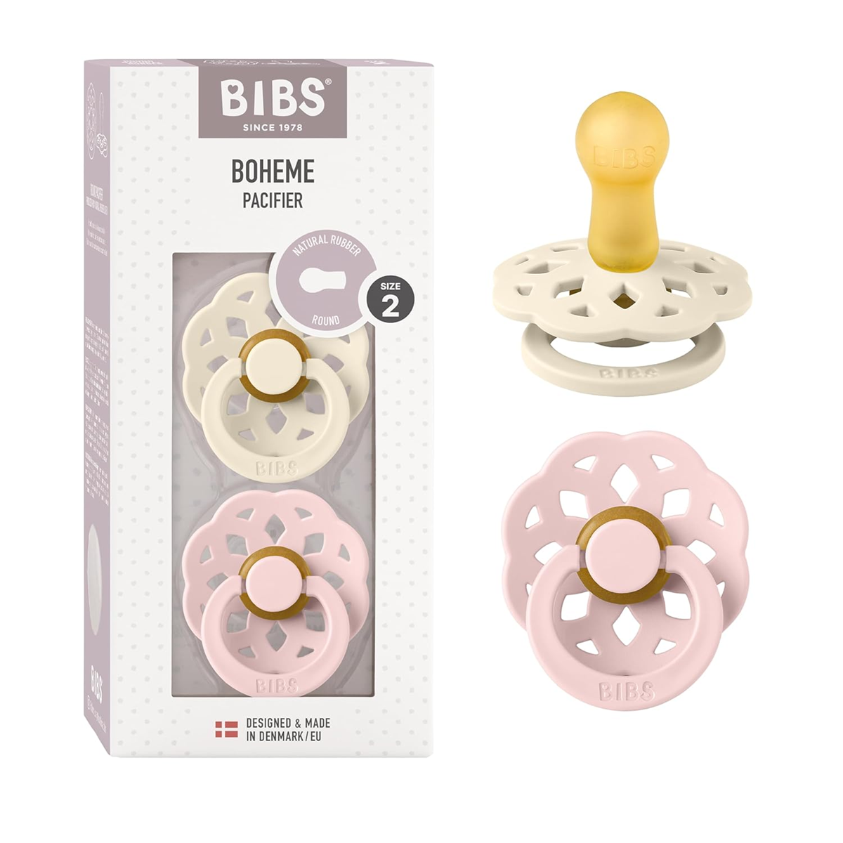 BIBS BOHEME chupetes calmantes 2 pack para bebés 6 meses+