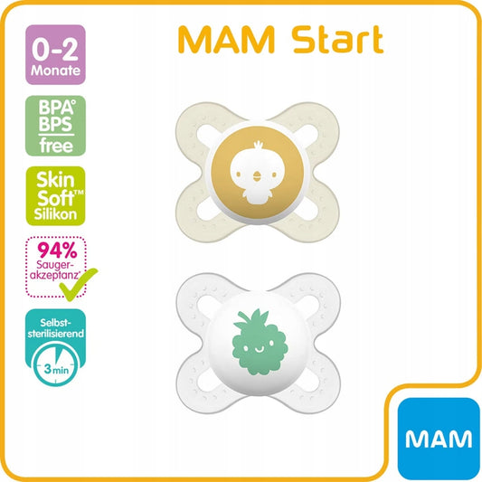 MAM START smoczek uspokajający 0-2m + box