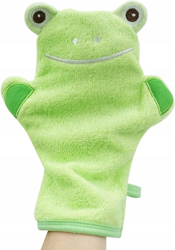 MOMS'S CARE manopla de algodón para lavar para niños RANA