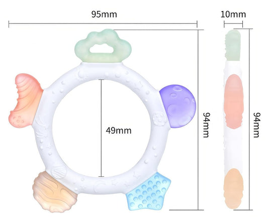 AKOLIK ultra morbido massaggiagengive in silicone 9,5 cm 3 m+