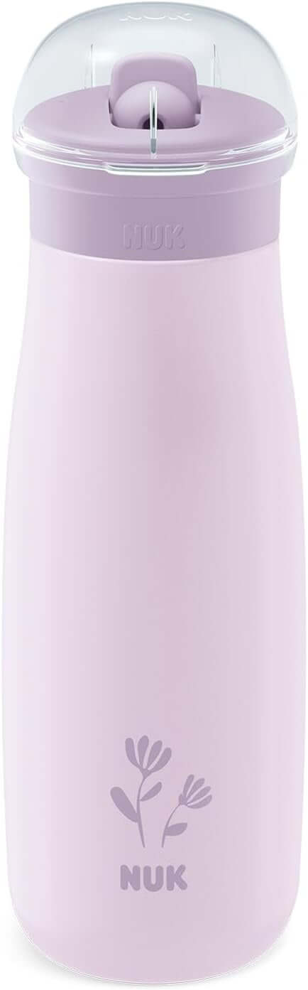 NUK Mini-Me Flip стоманена бутилка със сламка и накрайник 500 ml 12 m+