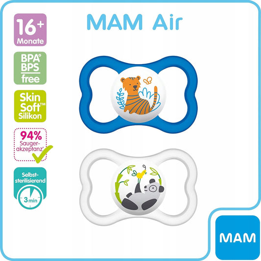 MAM AIR smoczek uspokajający x2 16msc+