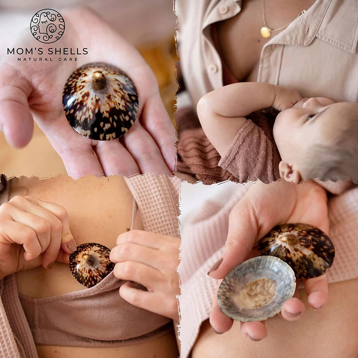 COQUILLAGES DE MAMAN coussinets coquilles avec masse nacrée taille S