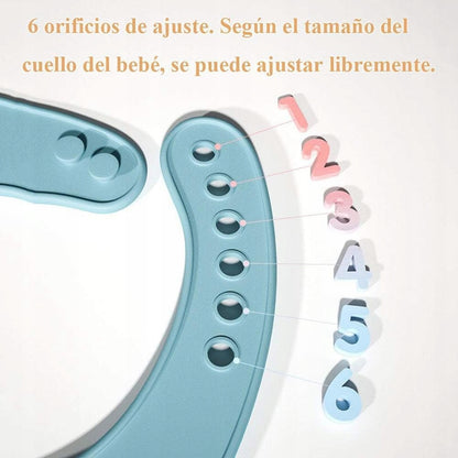 ABIRDON Baberos de silicona con bolsillos x4 para bebés