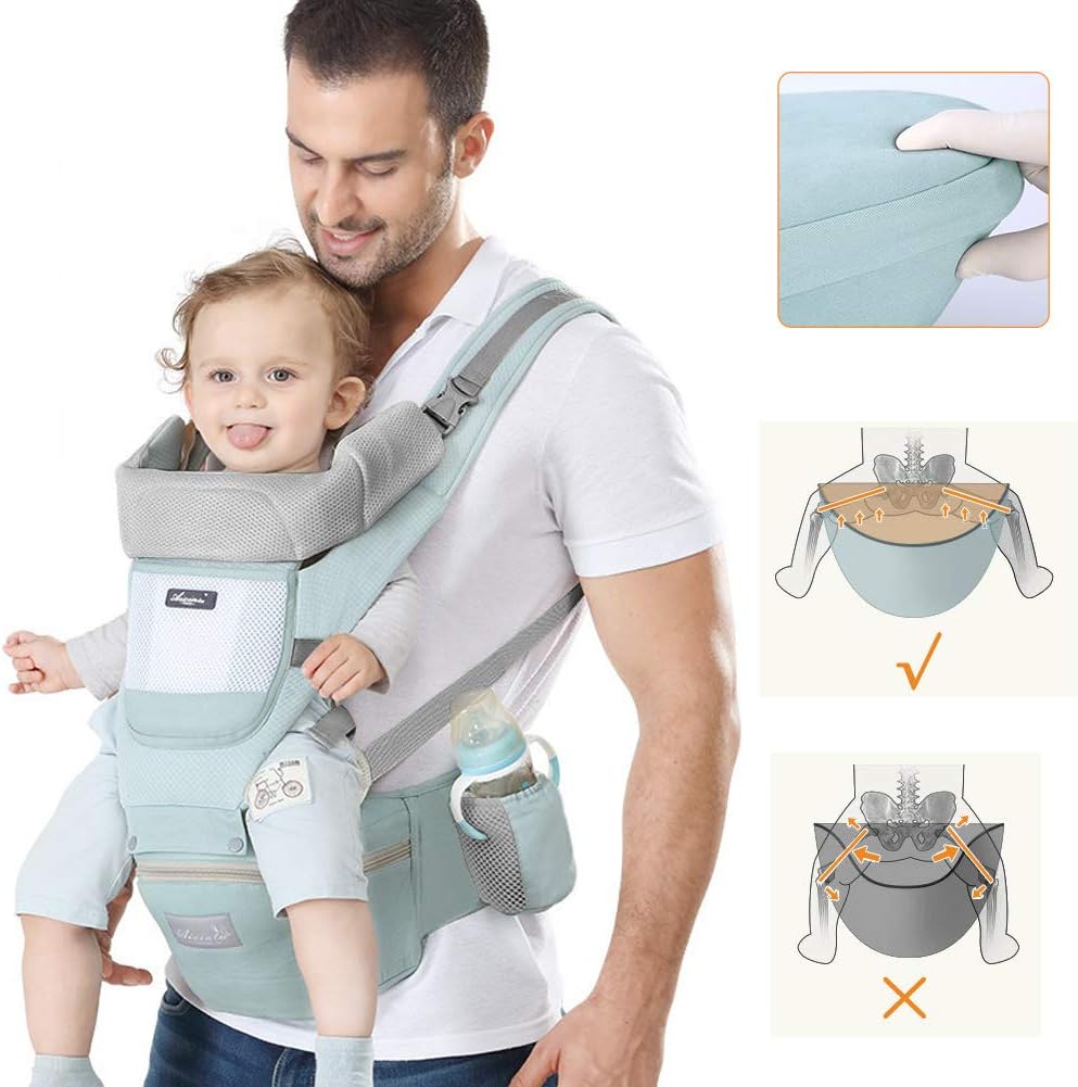 Portabebés ergonómico con cinturón de cadera 11 en 1