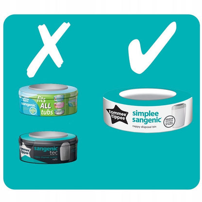 TOMMEE TIPPEE simplee sangenic kosz na zużyte pieluchy + wkład, pojemnik na pieluchy z wkładem