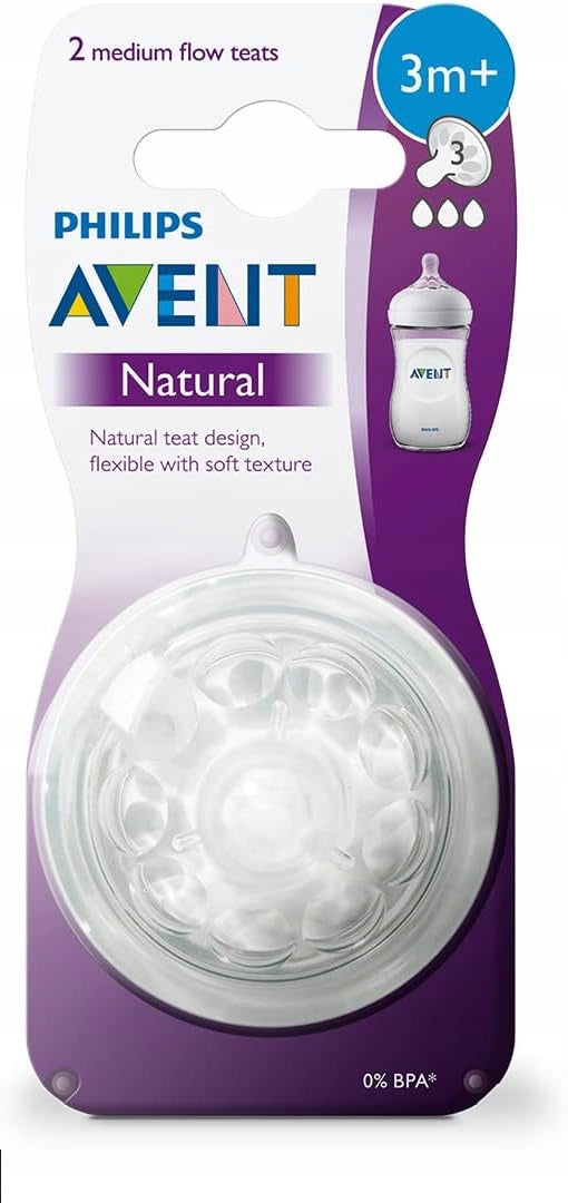 PHILIPS AVENT Natural smoczki 3m+ x2