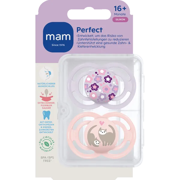 MAM Perfect smoczek uspokajający silikonowy 16m+ x2 – zdjęcie produktu 2