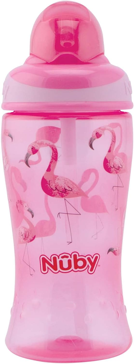 NUBY Flip-it Cup tazza antigoccia con cannuccia 12 m+ 360 ml