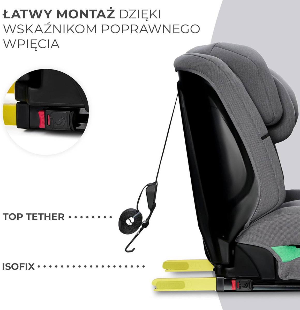 KINDERKRAFT SAFETY FIX 2 i-Size car seat gr 1/2/3 - 9-36kg