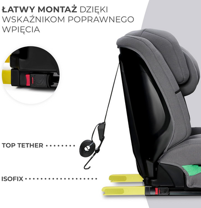 KINDERKRAFT SAFETY FIX 2 i-Size car seat gr 1/2/3 - 9-36kg