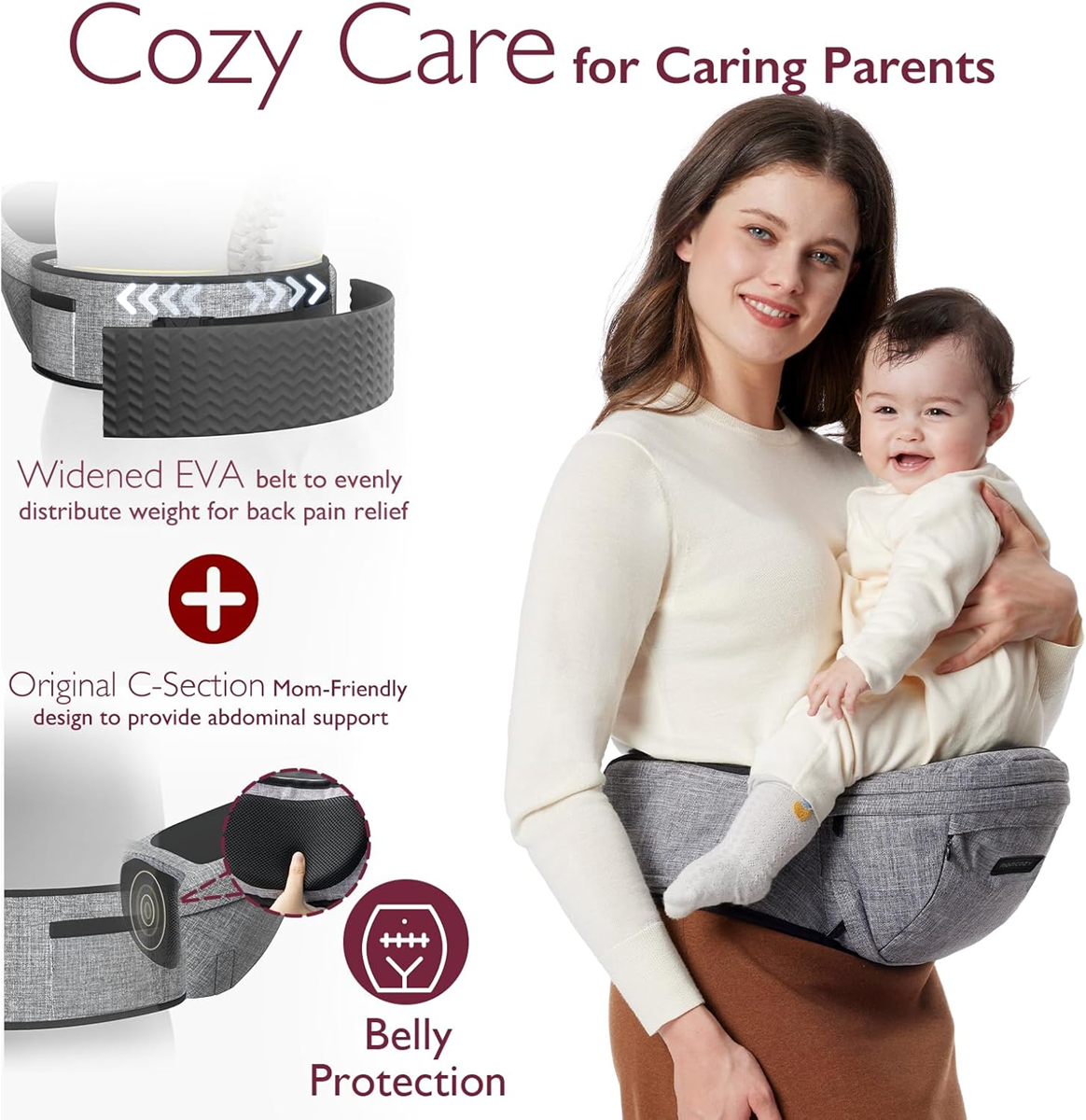 MOMCOZY hip seat carrier