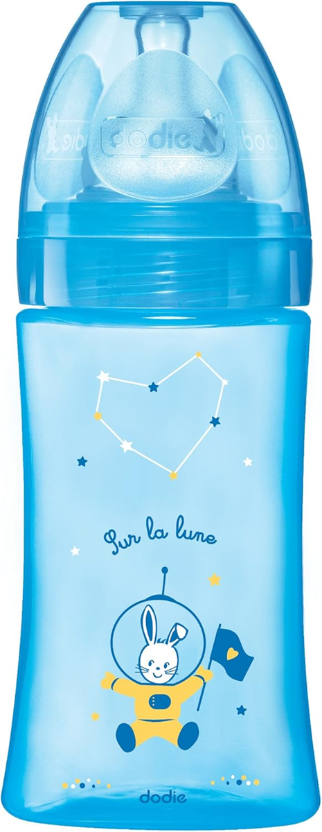 DODIE fles 270 ml speen 2 medium flow 0-6 m KONIJN