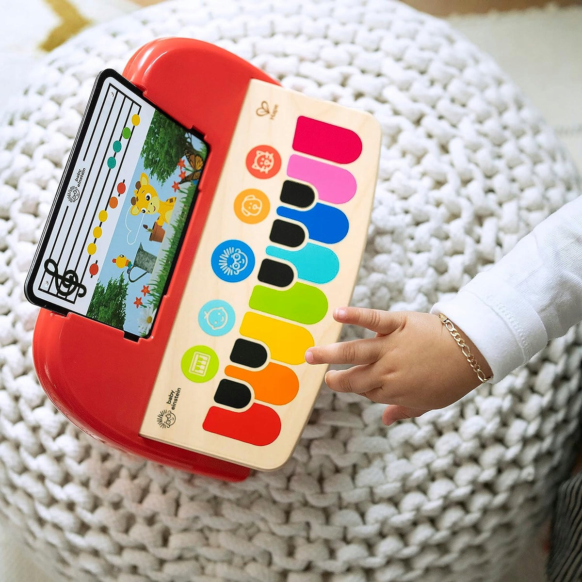 HAPE Cal's First drewniane pianinko dotykowe z nutkami 6 melodii – zdjęcie produktu 4