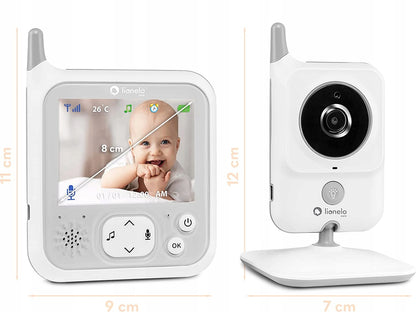 LIONELO Babyline 7.1digital electronic nanny 3.2"colour white and greymains-powered cameramains/battery power