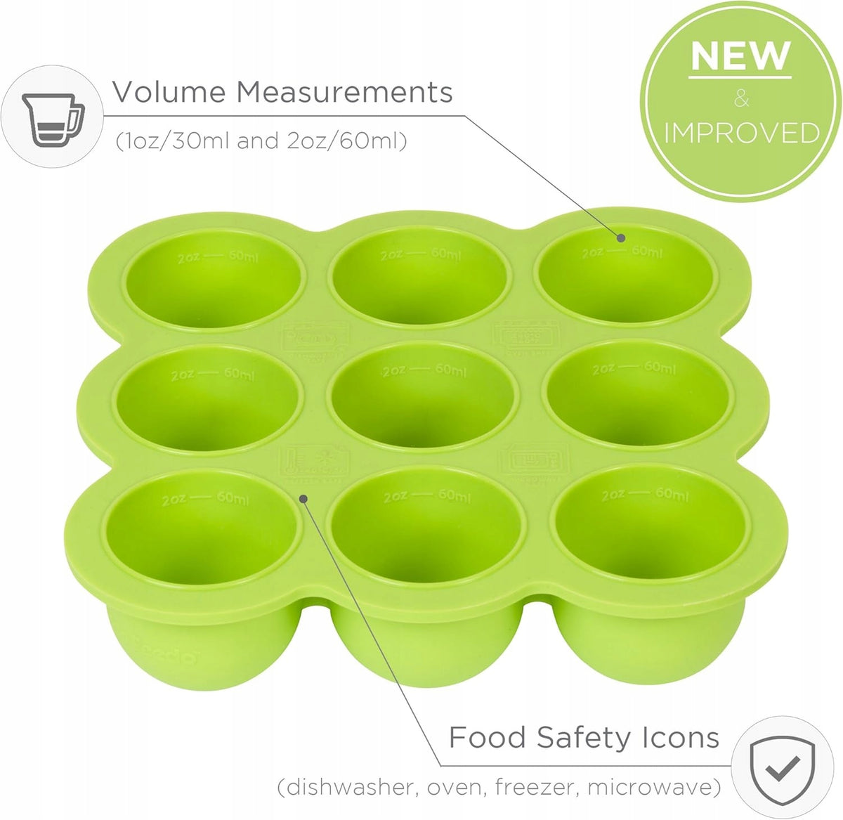 KIDDO FEEDO molde de silicona para alimentos 9 x 75 ml