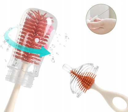 VICLOON 3în1 perii din silicon pentru curățarea sticlelor, tetinelor, paielor 32cm