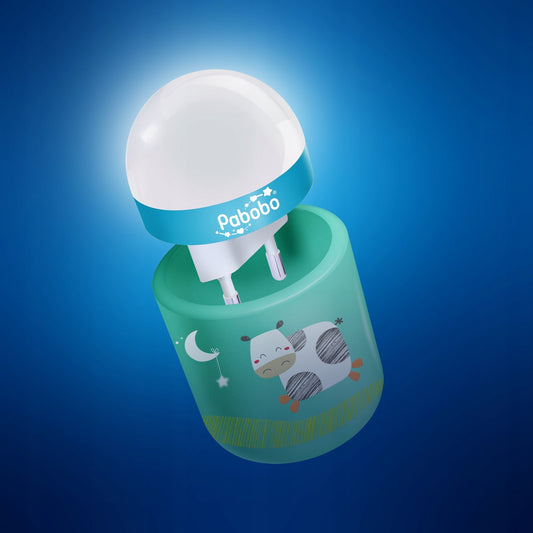 PABOBO Nomade bezprzewodowa lampka nocna 8x5 cm, zielona LED do spokojnego snu dziecka