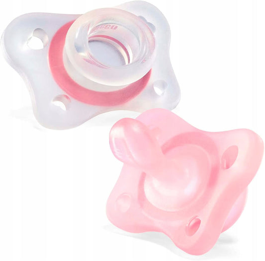 CHICCO PhysioForma smoczek x2 2-6m MINI SOFT, różowy i przezroczysty smoczek uspokajający dla niemowląt