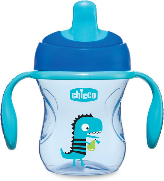 CHICCO Transition Cup cană anti-picurare cu tetină și mânere 200 ml 4 luni+