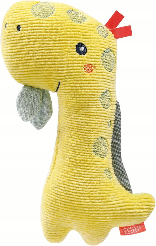 FEHN peluche coccolone con sonaglio e squeaker DINO 17,5 cm