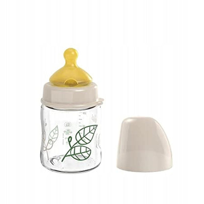 NIP Cherry Green biberón de vidrio 120 ml 0+ tetina de caucho natural S