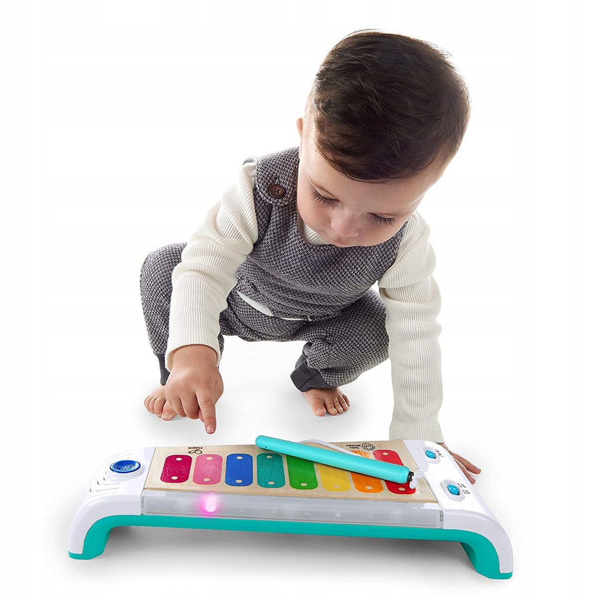 HAPE Baby Einstein KSYLOFON drewniany instrument dla dzieci, kolorowy ksylofon dotykowy 12m+, edukacyjna zabawka muzyczna
