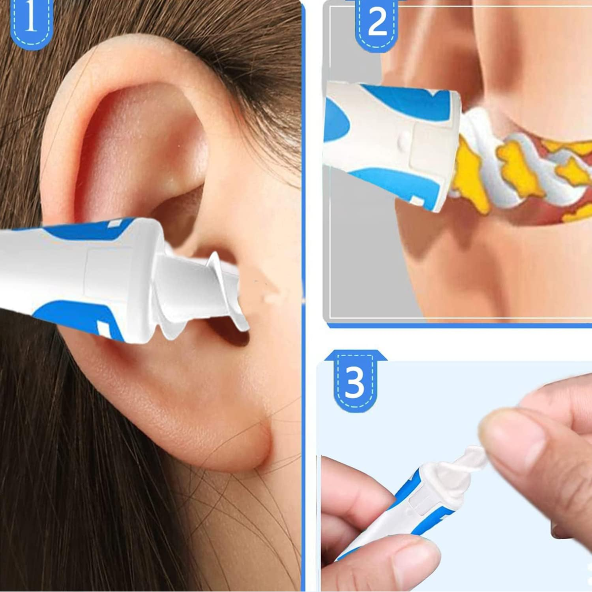 Q-GRIPS dispozitiv pentru curățarea urechilor + 15 capete din silicon